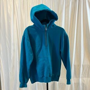TNA Teal Half-Zip Hoodie M